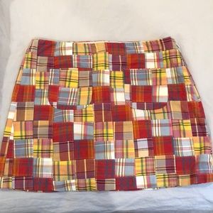 J. Crew Madras Mini Skirt